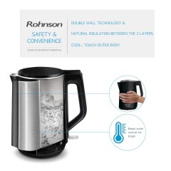 Rohnson R-7528 Βραστήρας 1.5lt 2200W Μαύρος Rohnson R-7528 Βραστήρας 1.5lt 2200W Μαύρος